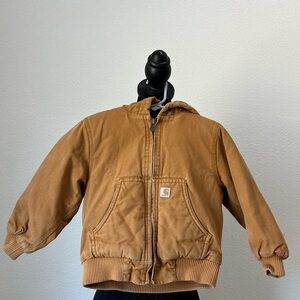 Vintage Y2K Toddler Carhartt Tan Hooded Jacket size 4T